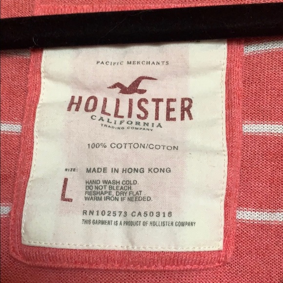 Hollister Coral Button up Cardigan Sz L - Picture 2 of 4